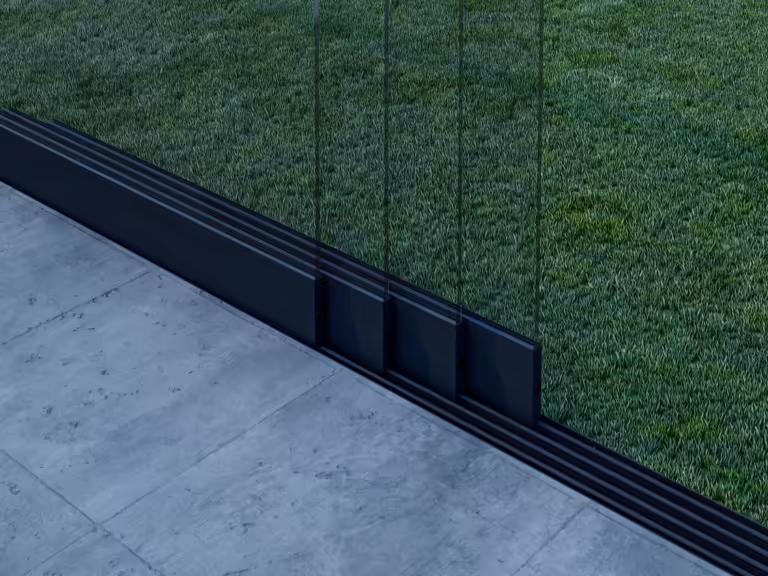 Glasschiebewand-Mattschwarz-4-Schienensystem