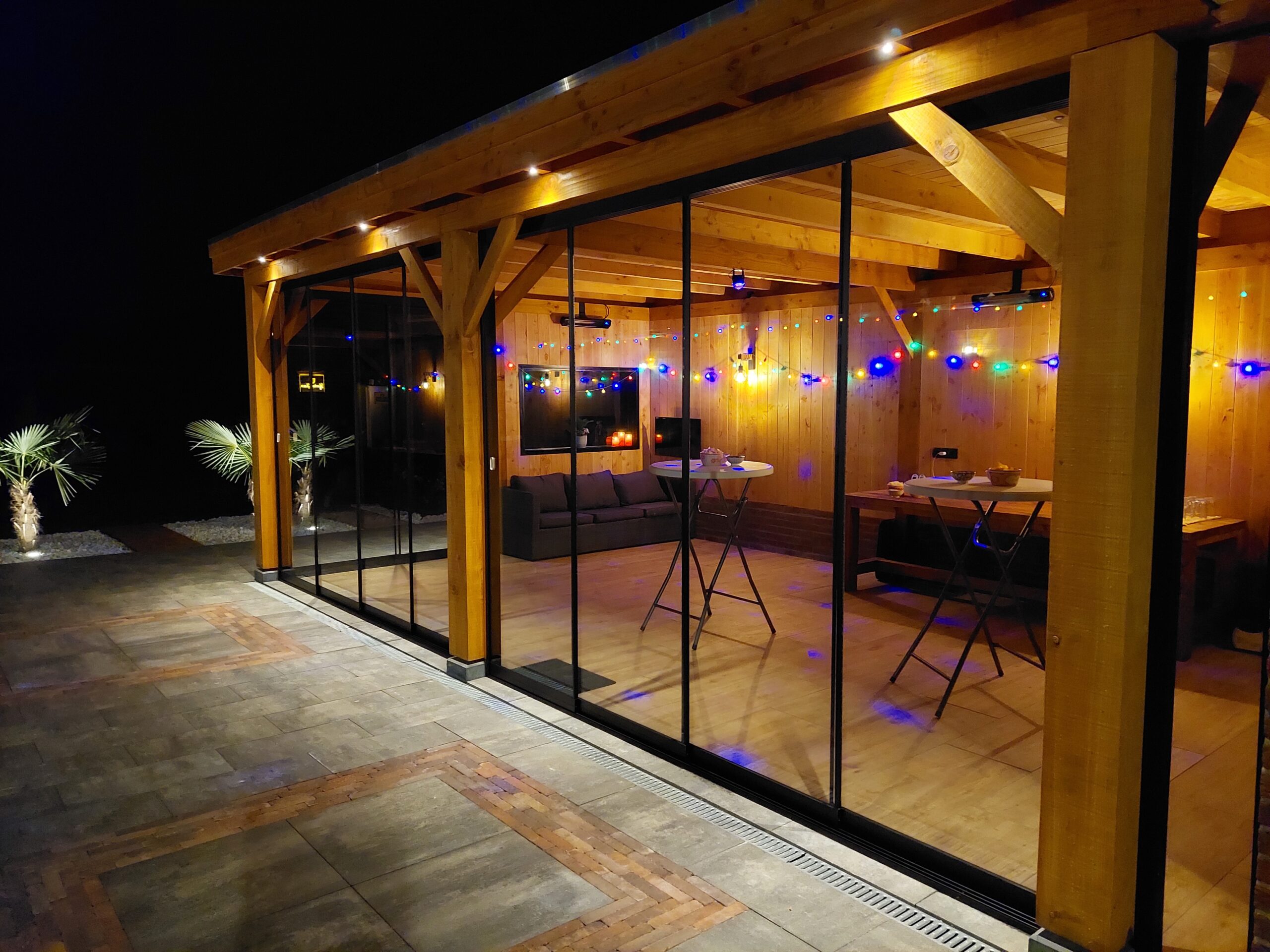 Terrassenüberdachung Abend