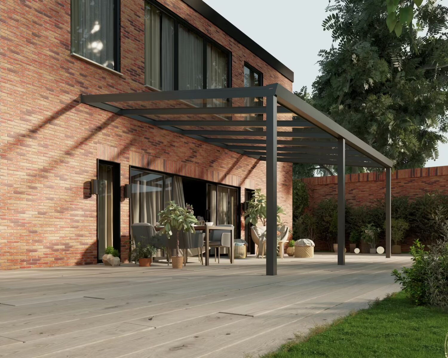 terrassenüberdachung-Glasdach-7x4m-Anthrazit-Klar-modern25_BottomLeftPerspective