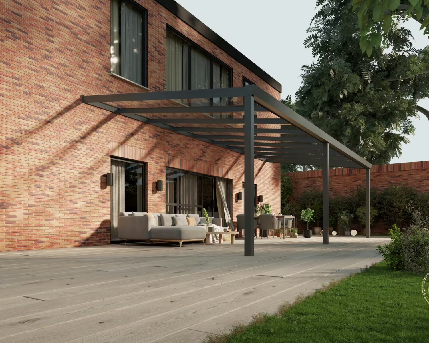 terrassenüberdachung-Glasdach-9x4m-Anthrazit-Klar-modern25_BottomLeftPerspective