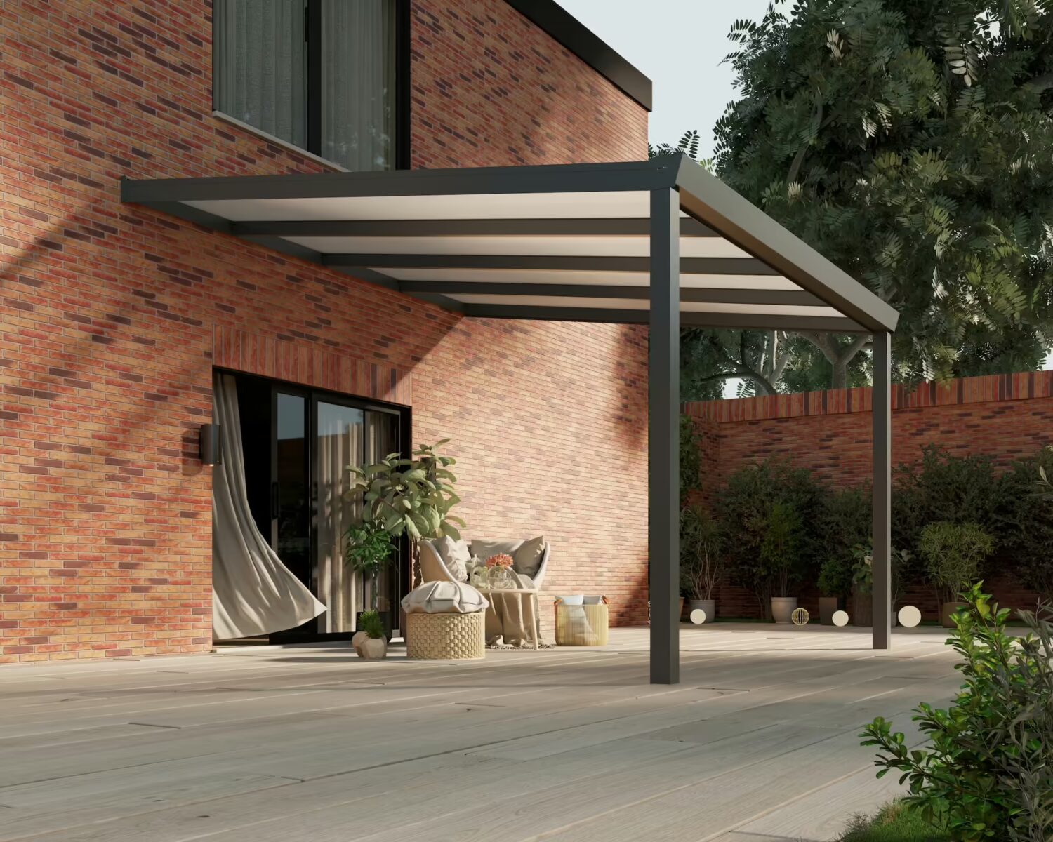 terrassenüberdachung-Polycarbonat-4x4m-Anthrazit-Opal-modern25_BottomLeftPerspective