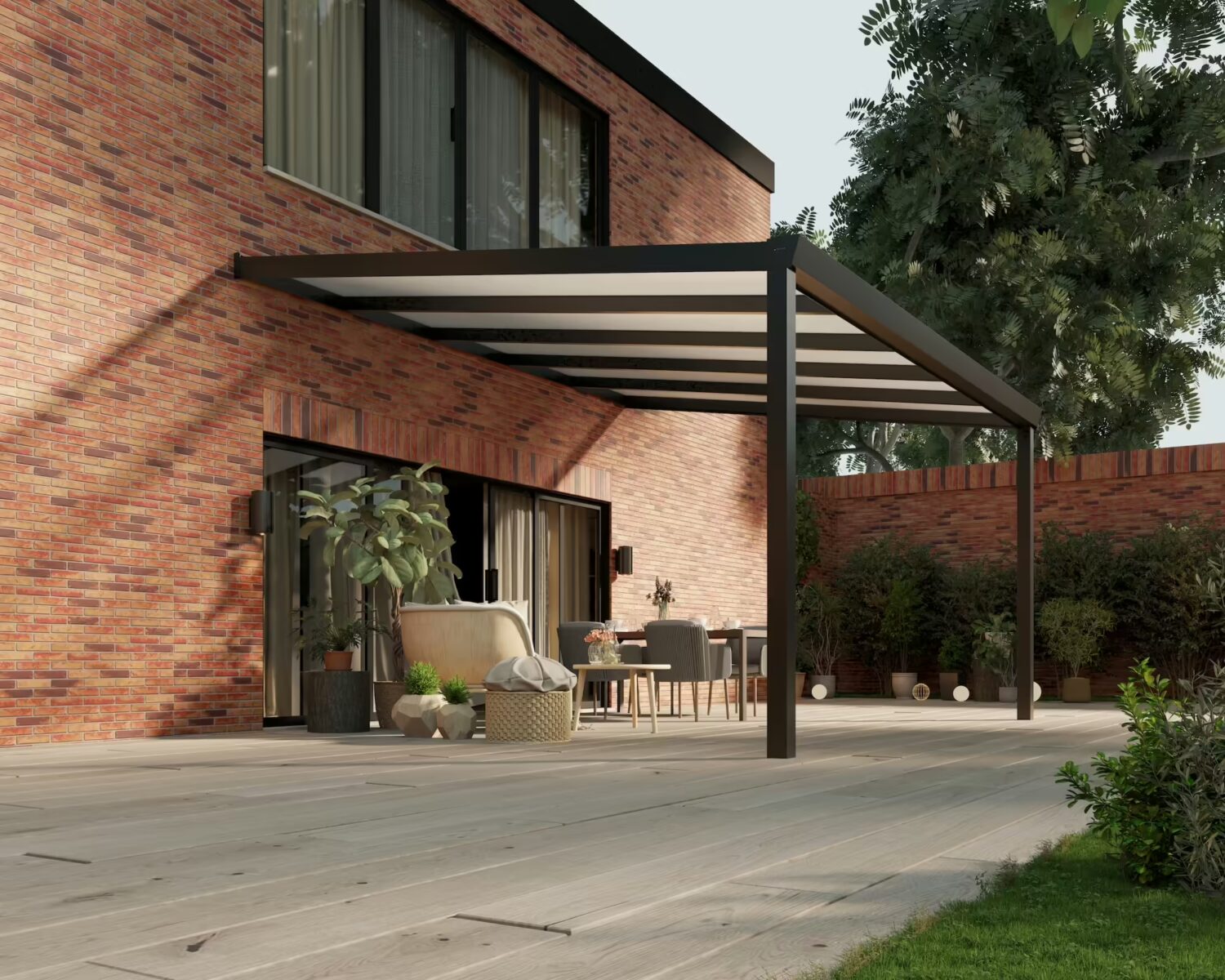 terrassenüberdachung-Polycarbonat-5x4m-Mattschwarz-Opal-modern25_BottomLeftPerspective