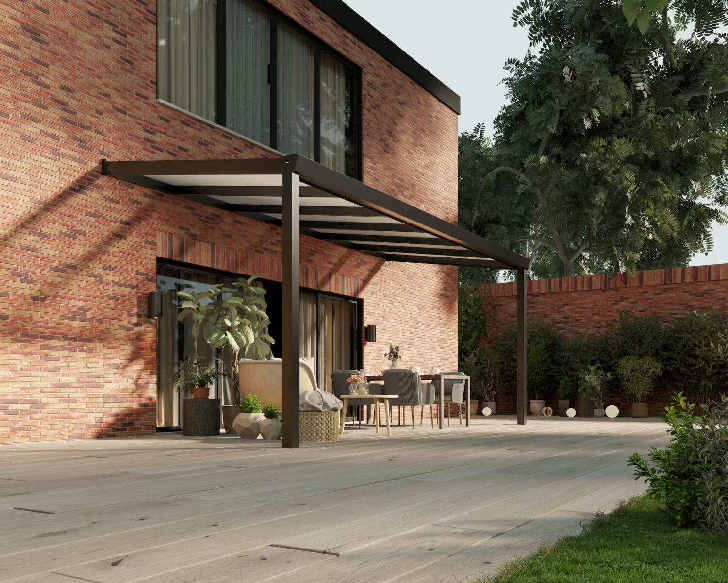 terrassenüberdachung-Polycarbonat-6x2,5m-Mattschwarz-Opal-modern25_BottomLeftPerspective