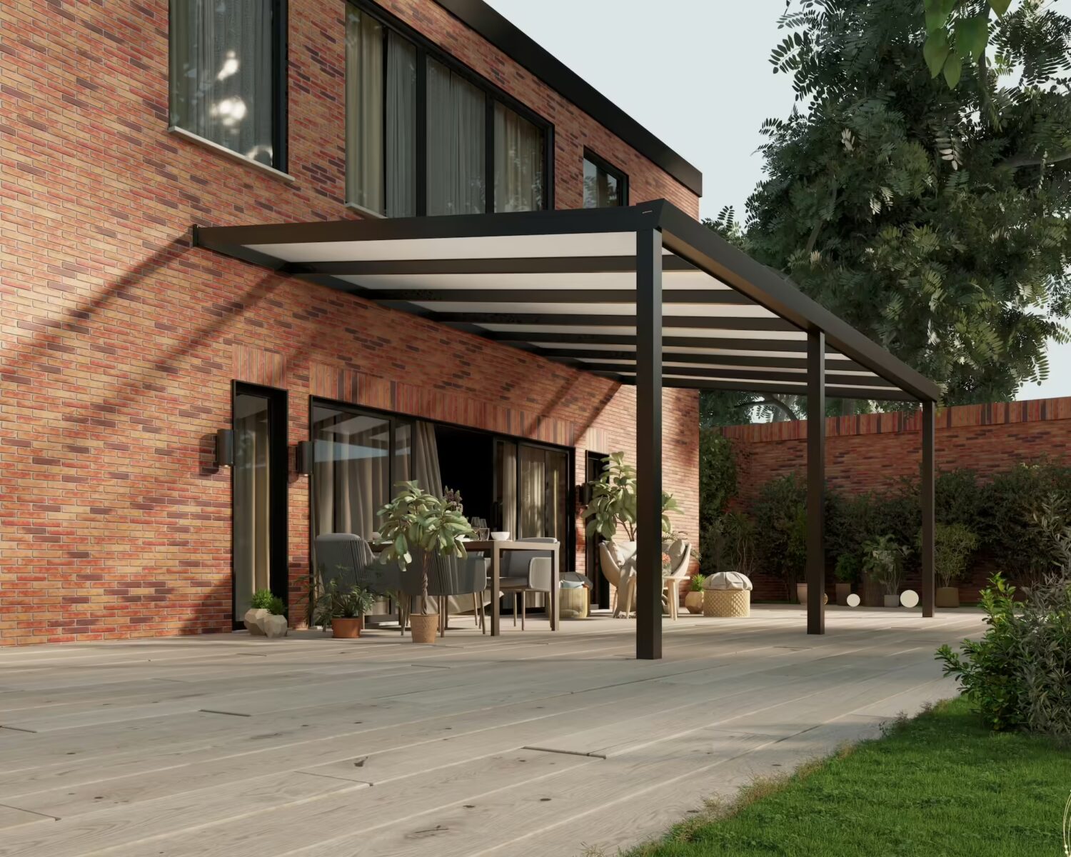 terrassenüberdachung-Polycarbonat-7x4m-Mattschwarz-Opal-modern25_BottomLeftPerspective