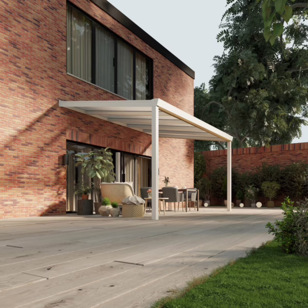 Terrassenüberdachung Polycarbonat 5,03 x 3,0 Meter Matt weiß