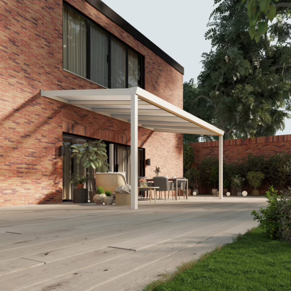 Terrassenüberdachung Polycarbonat 6,03 x 3,0 Meter Matt weiß