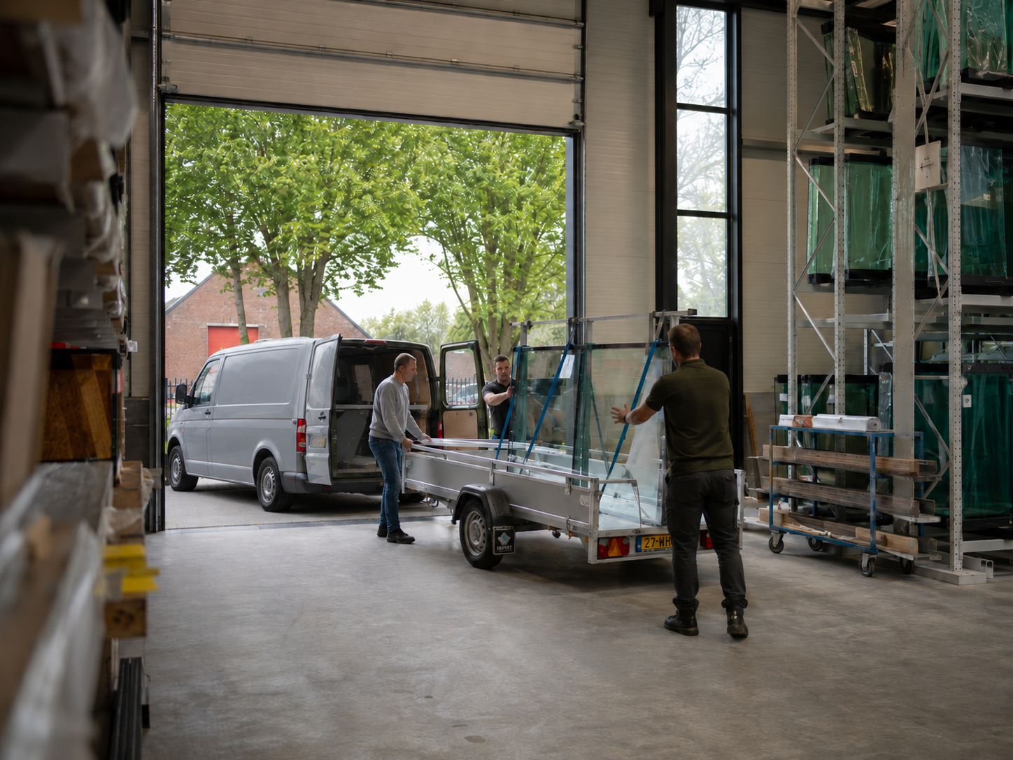 Eingang des Logistikzentrums von ForaVida an der Vennenweg in Oostrum, wo Sie Ihre Bestellung abholen können