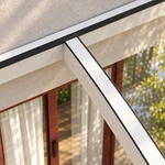 Terrassenüberdachung Plus 4,03 x 2,5 Meter Mattweiß Klarglas moderne Rinne – Verbindungsdetail