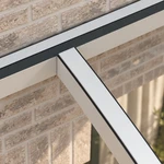 Terrassenüberdachung Plus 5,03 x 3,0 Meter Mattweiß Klarglas moderne Rinne – Verbindungsdetail