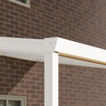 Terrassenüberdachung Plus 5,03 x 3,5 Meter Mattweiß Klarglas moderne Rinne – Rinnendetail