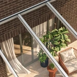 Terrassenüberdachung Plus 5,03 x 3,5 Meter Mattweiß Klarglas moderne Rinne – Dachmaterial