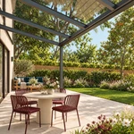 Terrassenüberdachung Plus 6 x 2,5 Meter Anthrazit klares Glas moderne Rinne – Unteransicht