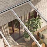 Terrassenüberdachung Plus 6,03 x 2,5 Meter Mattweiß Klarglas moderne Rinne – Dachmaterial