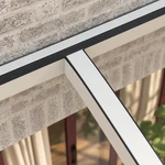 Terrassenüberdachung Plus 6,03 x 2,5 Meter Mattweiß Klarglas moderne Rinne – Verbindungsdetail