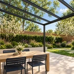 Terrassenüberdachung Glasdach 6,03 x 4,0 Meter Mattschwarz – Produktansicht 2