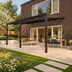 Terrassenüberdachung Glasdach 6,03 x 4,0 Meter Mattschwarz – Produktansicht 3