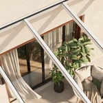 Terrassenüberdachung Plus 8,03 x 2,5 Meter Mattweiß Klarglas moderne Rinne – Glasdetail