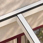 Terrassenüberdachung Plus 9,03 x 2,5 Meter Mattweiß Klarglas moderne Rinne – Verbindungsdetail