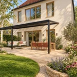 Terrassenüberdachung Glasdach 9,03 x 3,0 Meter Mattschwarz – Produktansicht 3