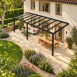 Terrassenüberdachung Glasdach 9,03 x 3,0 Meter Mattschwarz – Produktansicht 4