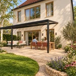 Terrassenüberdachung Glasdach 9,03 x 3,0 Meter Mattschwarz – Produktansicht 6