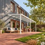 Terrassenüberdachung Glasdach 9,03 x 3,0 Meter Matt weiß – Produktansicht 1