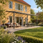 Terrassenüberdachung Plus 9,03 x 3,5 Meter Anthrazit Klarglas moderne Rinne – Gartenleben