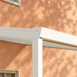 Terrassenüberdachung Plus 10,03 x 3,5 Meter Mattweiß Opal-Polycarbonat moderne Rinne – Rinnendetail