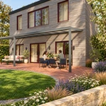 Terrassenüberdachung Plus 11,03 x 2,5 Meter Anthrazit Opal-Polycarbonat moderne Rinne – Gartenblick