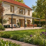 Terrassenüberdachung Plus 11 x 3,5 Meter Anthrazit opales Polycarbonat moderne Rinne – Gartenleben