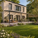 Terrassenüberdachung Plus 12,03 x 4 Meter Anthrazit Opal-Polycarbonat moderne Rinne – Gartenleben