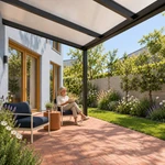 Terrassenüberdachung Plus 3 x 2,5 Meter Mattschwarz Opal Polycarbonat moderne Rinne – Gartenblick