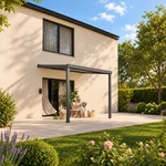 Terrassenüberdachung Plus 3 x 3 Meter Anthrazit Opal Polycarbonat moderne Rinne – Gartenleben