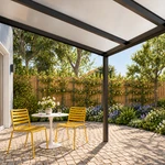 Terrassenüberdachung Plus 3 x 3 Meter Mattschwarz opales Polycarbonat moderne Rinne – Unteransicht