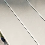 Terrassenüberdachung Plus 4,03 x 4 Meter Mattweiß Opal-Polycarbonat moderne Rinne – Dachmaterial