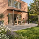 Terrassenüberdachung Plus 5 x 2,5 Meter Mattschwarz opales Polycarbonat moderne Rinne – Gartenleben