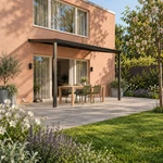 Terrassenüberdachung Plus 5 x 2,5 Meter Mattschwarz opales Polycarbonat moderne Rinne – Gartenblick