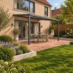 Terrassenüberdachung Plus 5,03 x 3,5 Meter Anthrazit Opal-Polycarbonat moderne Rinne – Lesen im Garten