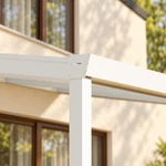 Terrassenüberdachung Plus 5,03 x 4 Meter Mattweiß Opal-Polycarbonat moderne Rinne – Rinnendetail