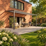 Terrassenüberdachung Plus 6 x 3 Meter Anthrazit Opal Polycarbonat moderne Rinne – Gartenleben