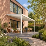 Terrassenüberdachung Plus 6,03 x 3 Meter Mattweiß Opal-Polycarbonat moderne Rinne – Gartenleben