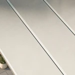 Terrassenüberdachung Plus 8,03 x 4,0 Meter Mattweiß Opal-Polycarbonat moderne Rinne – Dachmaterial
