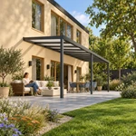 Terrassenüberdachung Plus 9,03 x 3 Meter Anthrazit Opal Polycarbonat moderne Rinne – Gartenleben