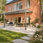 Terrassenüberdachung Plus 9 x 3,5 Meter Anthrazit opales Polycarbonat moderne Rinne – Gartenblick