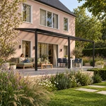 Terrassenüberdachung Plus 9 x 4 Meter Mattschwarz opales Polycarbonat moderne Rinne – Gartenleben