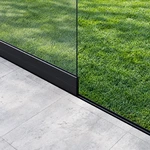1-spurige Glasschiebewand Mattschwarz