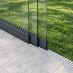 3-spurige Glasschiebewand Anthrazit