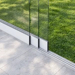 3-spurige Glasschiebewand Mattweiß