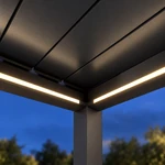 Lamellendach Intro 6 x 3 Meter Anthrazit – LED-Beleuchtung