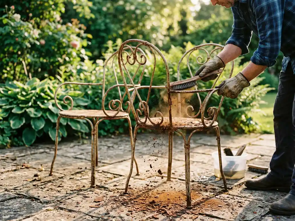 Wie entfernst du Rost von Metall-Gartenmöbeln?